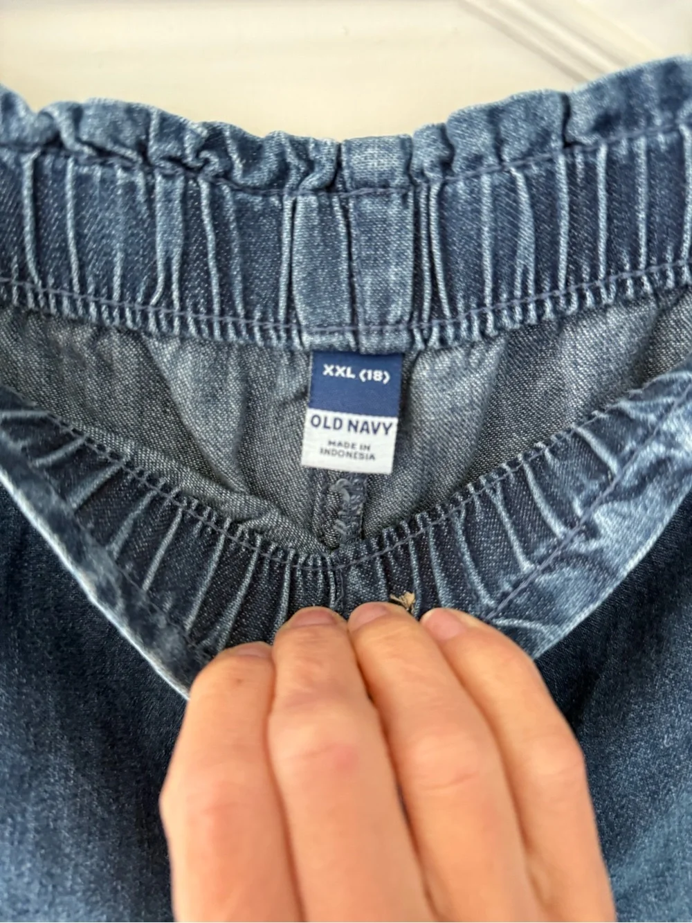 Never Worn Old Navy Denim Utility Shorts XXL 18 Elastic Waist High Rise
